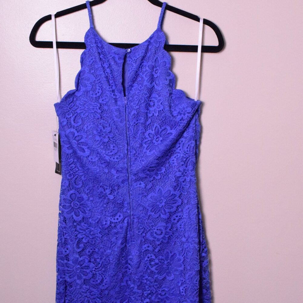 *NWT* Women's A. Byer Periwinkle Lace Fit & Flare Dress - Size Juniors 11 - Picture 4 of 7